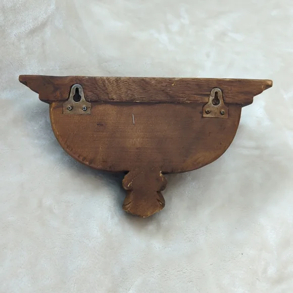 1970's Hand Carved Georgian Regency Style English Oak Wall Bracket/Shelf